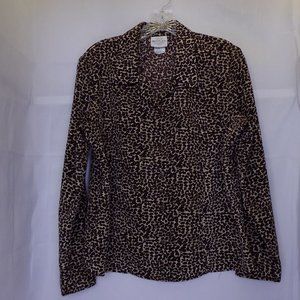 Bentley Cheetah Print Long Sleeve Button Up Blouse